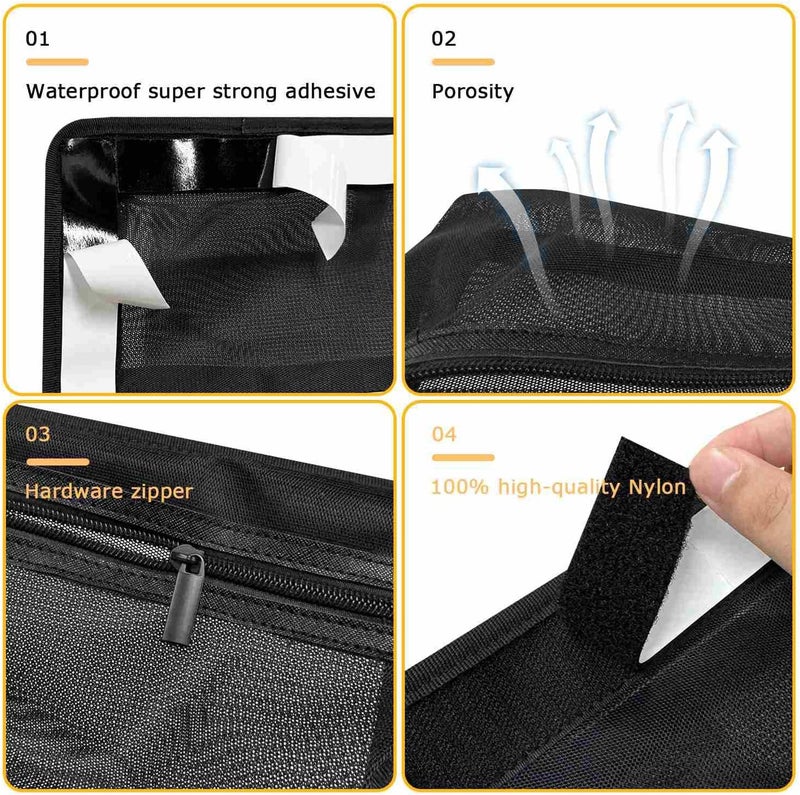 Chanvoo 2PC Self-Adhesive Boat Organizer Mesh Bag (10"x7") – Dry Mount Pouch with Waterproof Adhesive Backing for Tools & Gear | Sticks Securely to Wet Surfaces, Easy Removal - Image 5